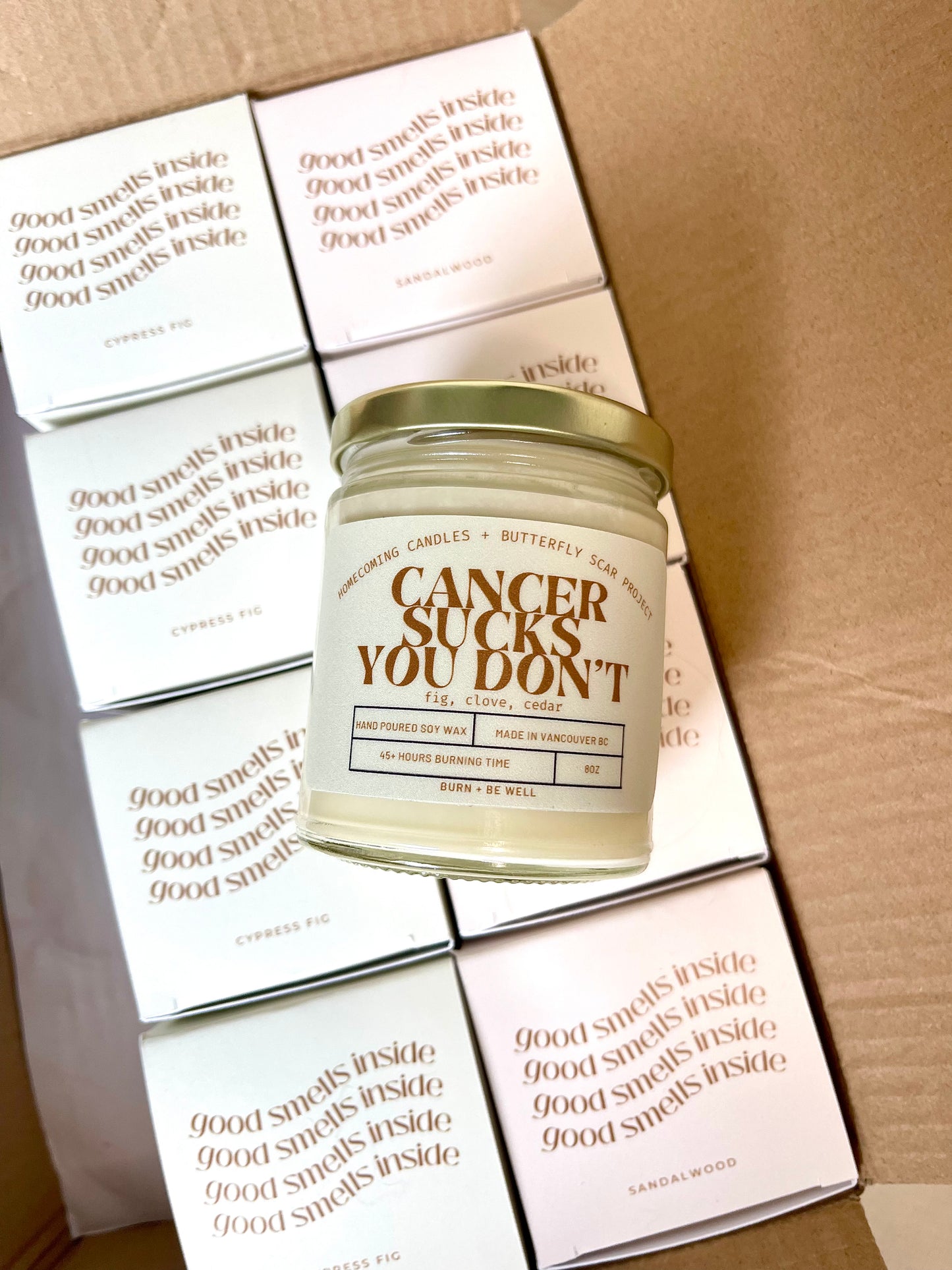 Cancer Sucks Candle - Cypress Fig