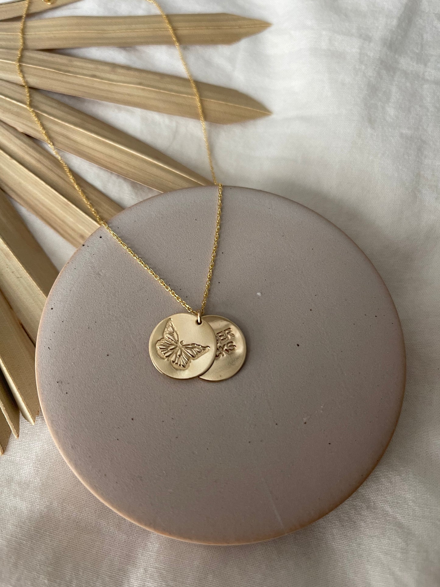 Double Stamped Gold Necklace