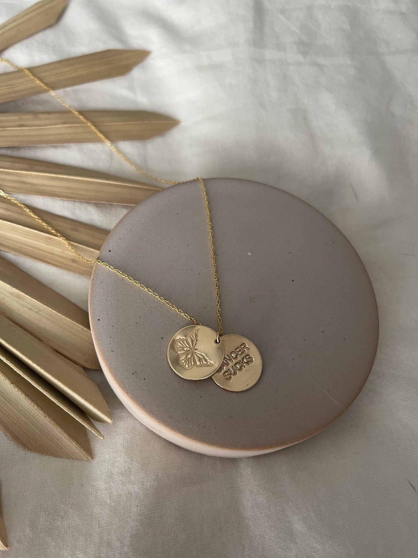 Double Stamped Gold Necklace