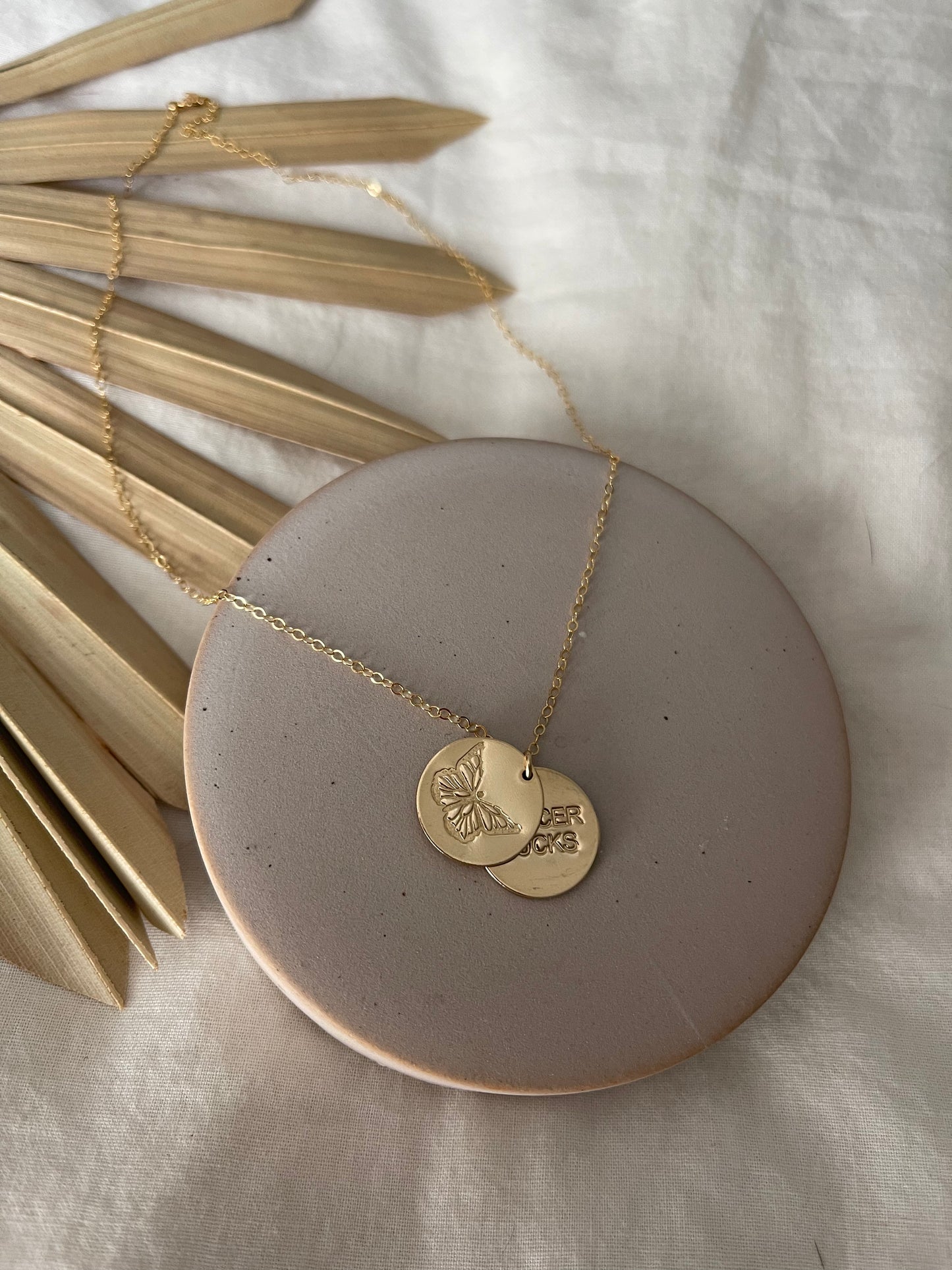 Double Stamped Gold Necklace