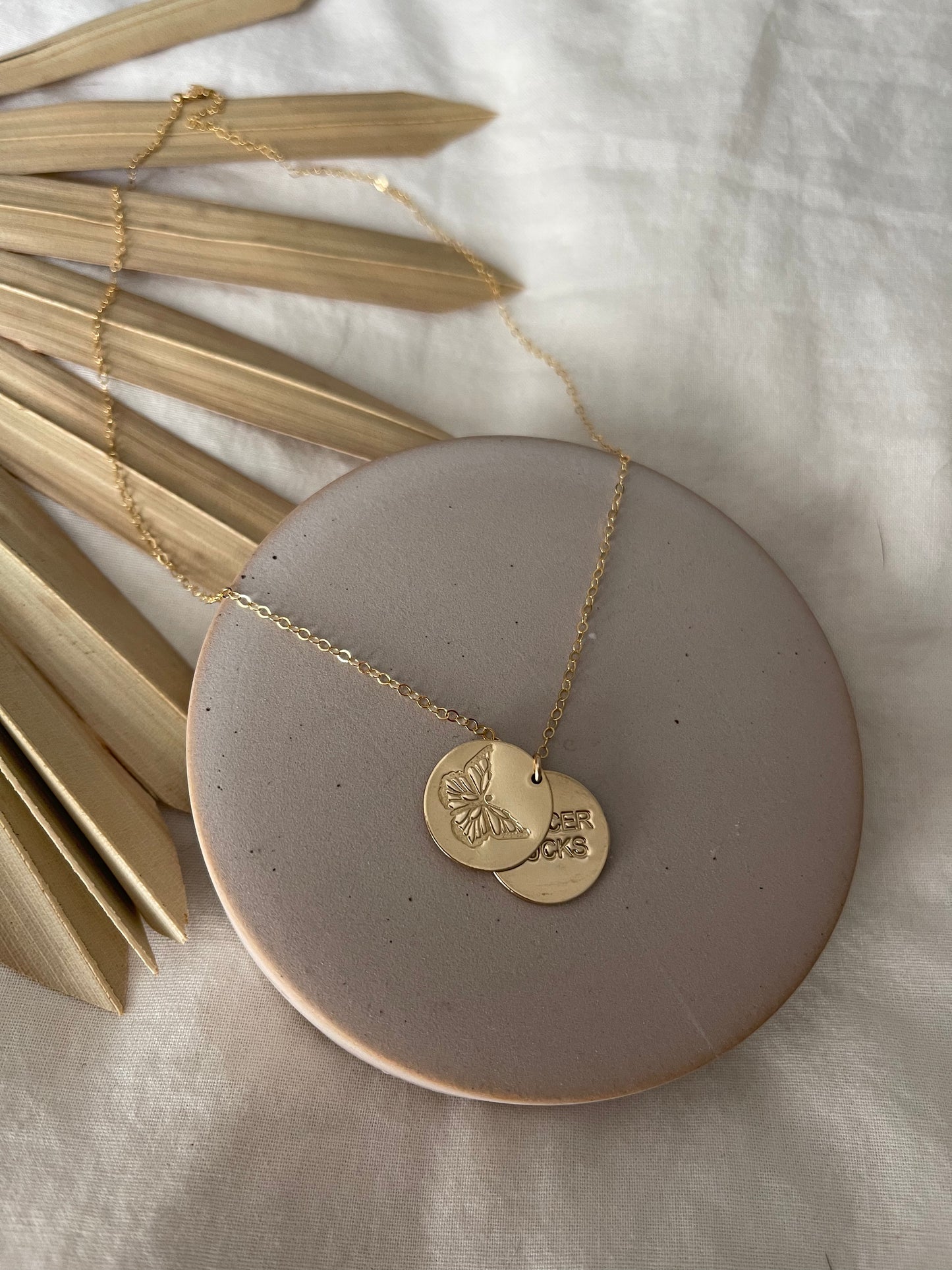 Double Stamped Gold Necklace