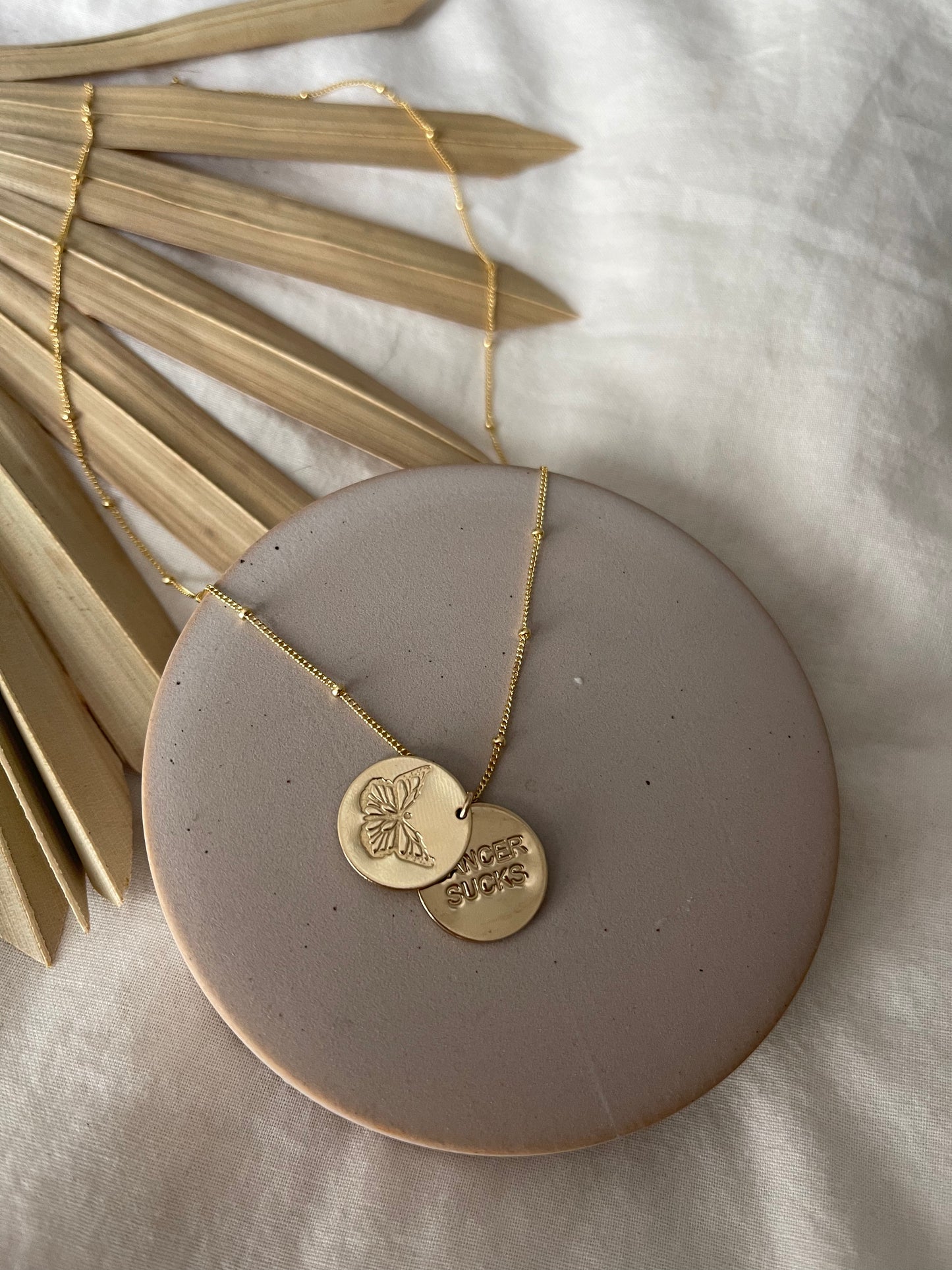 Double Stamped Gold Necklace