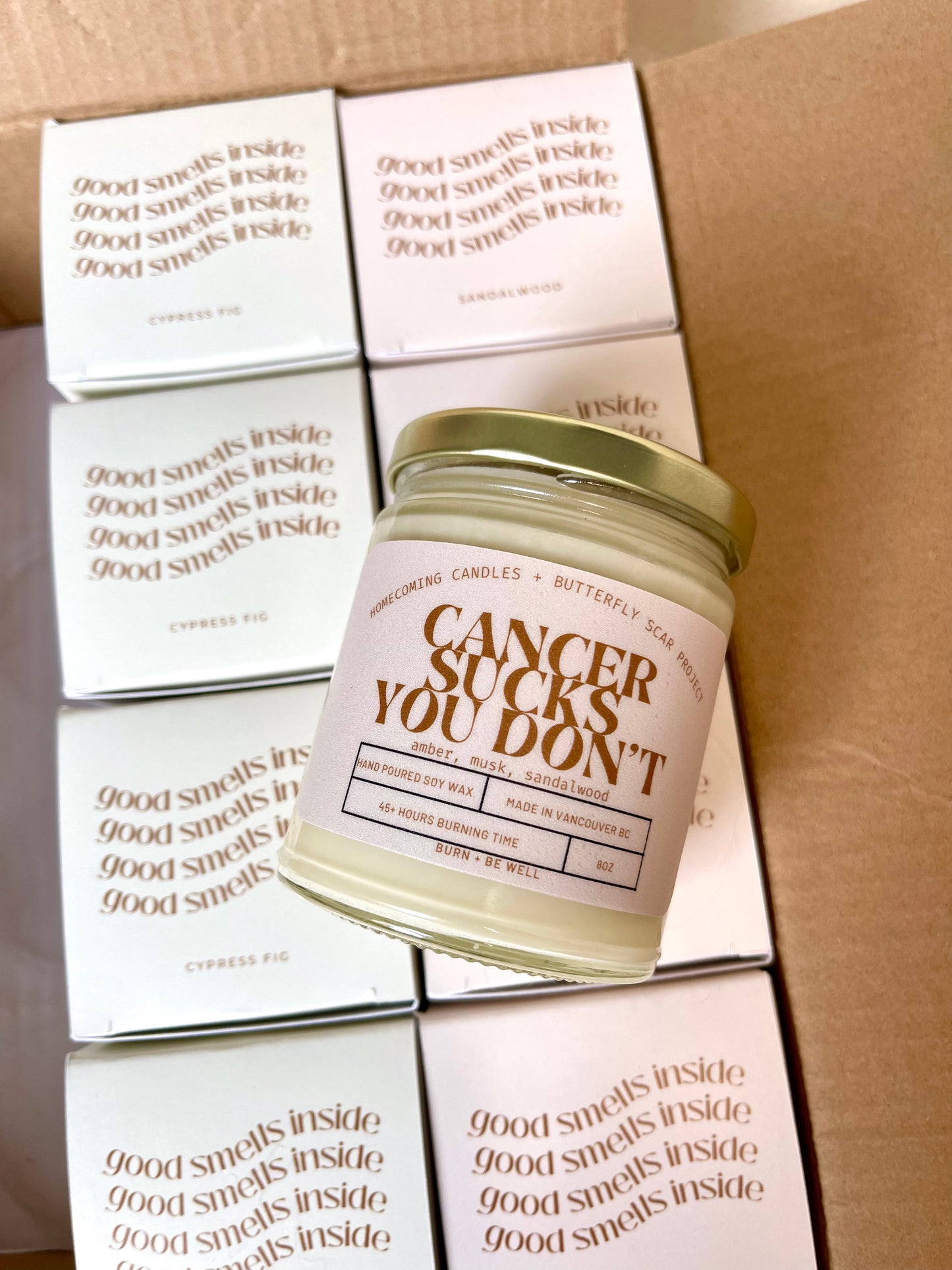 Cancer Sucks Candle - Sandalwood