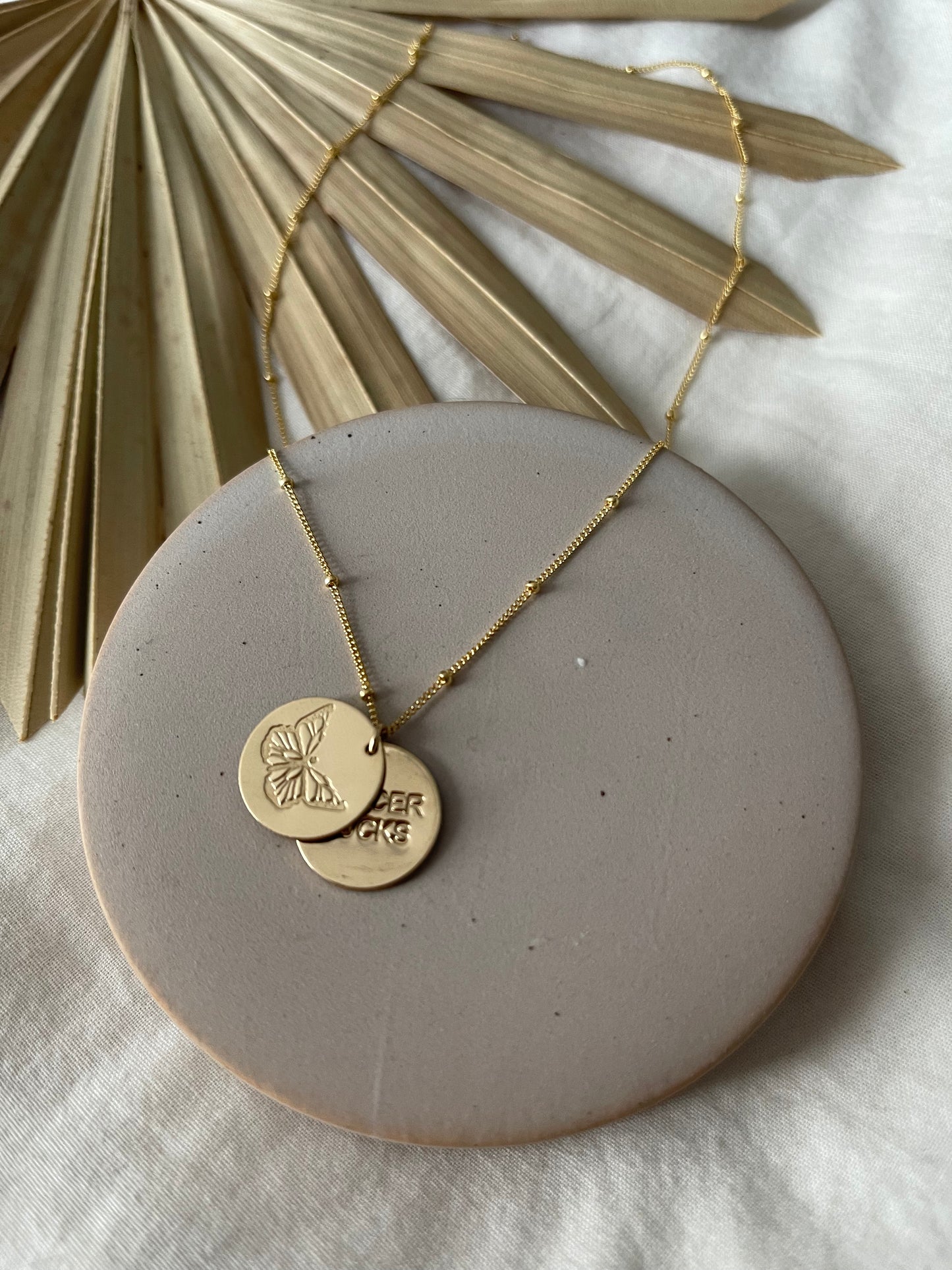 Double Stamped Gold Necklace